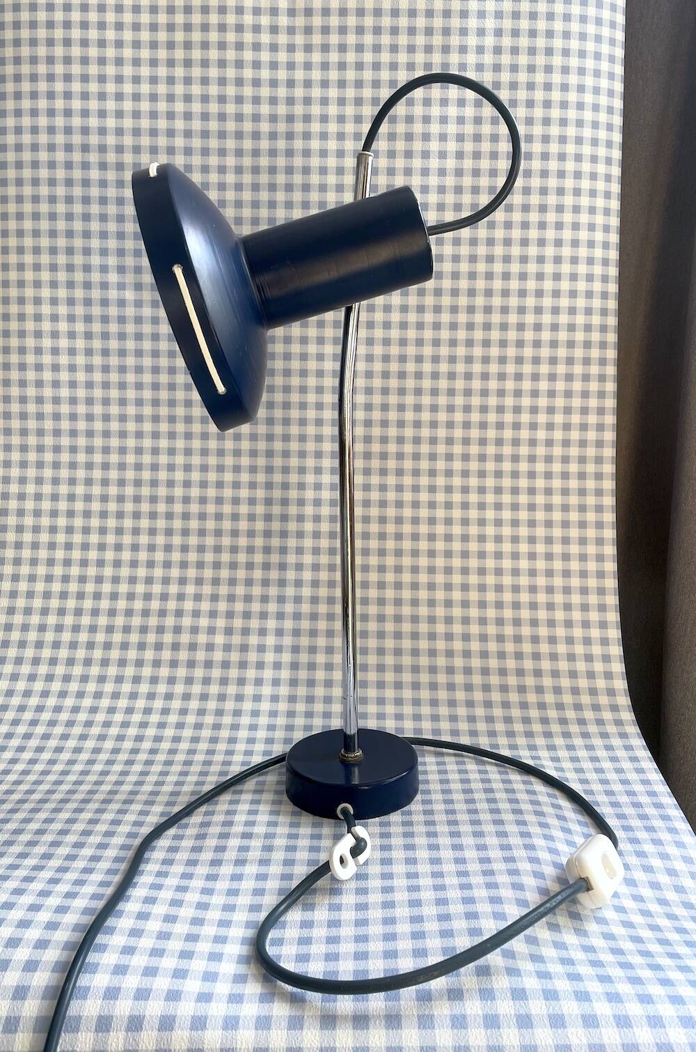 Vintage blue metal desk lamp