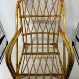 Fauteuils rotin années 50 la paire