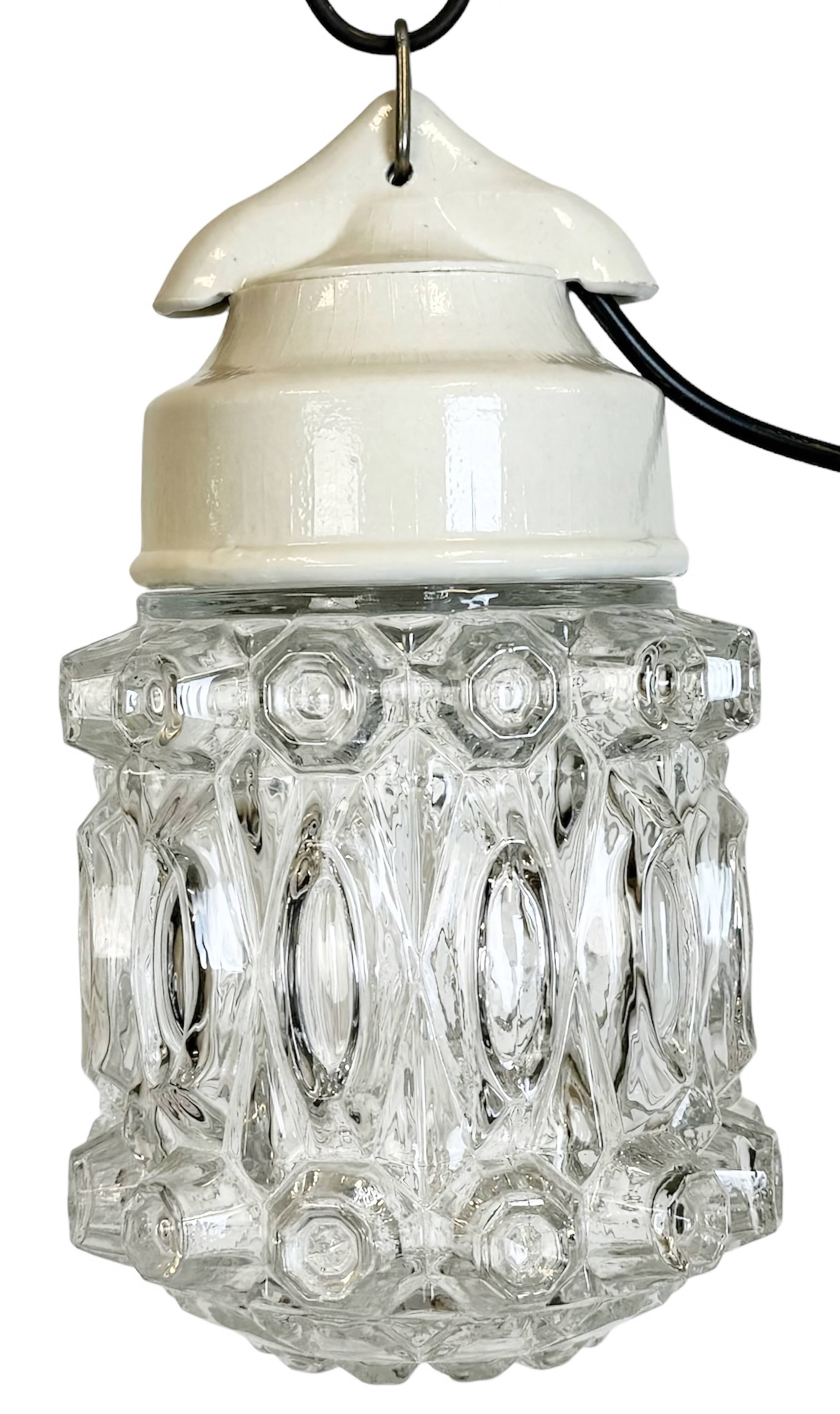 Vintage White Porcelain Pendant Light, 1970s