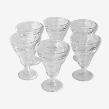 6 old glasses of bistro petit blanc or blanc limé - duralex france