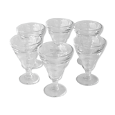 6 old glasses of bistro petit blanc or blanc limé - duralex france