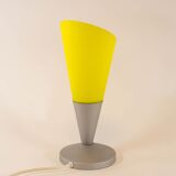 Elegant lamp of the space age in bright yellow glass 90s