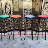 4 restored "Eiffel" model bar stools