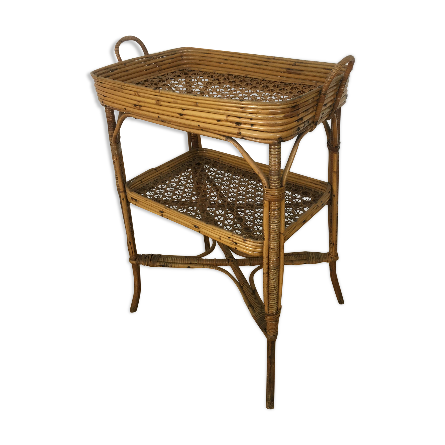 Side table or rattan and canning service