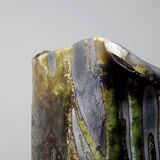 Grand vase Raku d'art pièce unique vintage signé