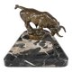 Cendrier du début du XXème siècle en bronze patiné et marbre.
