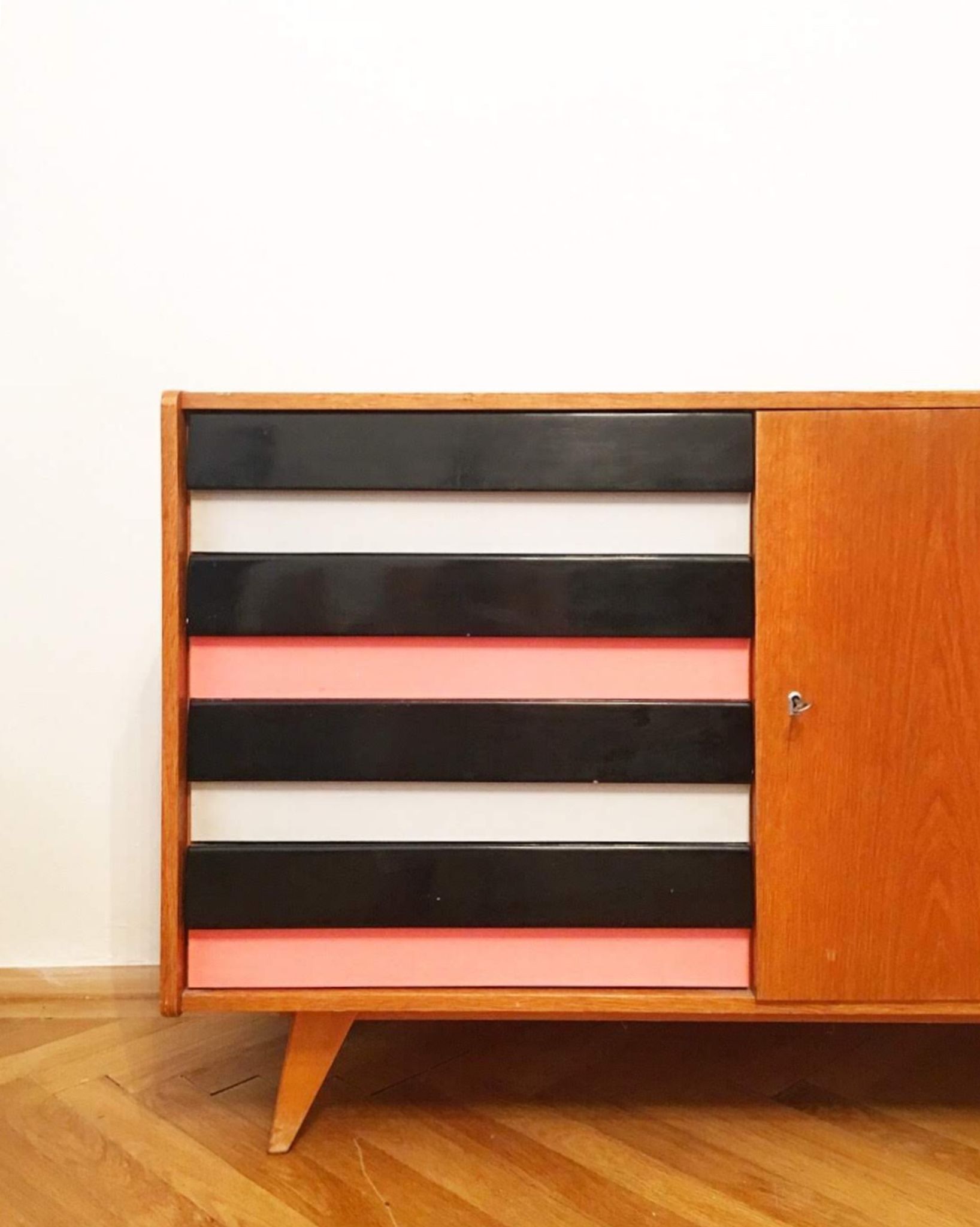 Striped buffet by Jiri Jiroutek for Interier Praha, 1960s