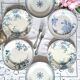 Mismatched antique ironstone dinner plates
