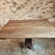 Table ancienne en chêne massif sur piètement en fonte – France, XVIIIe sièc
