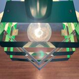 Modern metal lamella pendant lamp from the mid-century in the style of J. J. M. Hoogervorst for Anvia, 1960s.