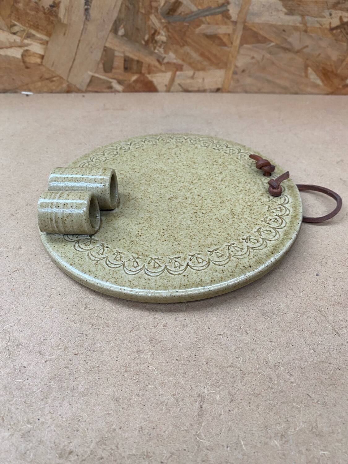 Beige Ceramic Pendant Light Vintage Hanging Decoration #B622