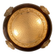 Exceptional flush ceiling light Italian Art Deco in copper and glass, 1940s, Italy