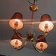 Vintage chandelier year 50 in brass and molded glass