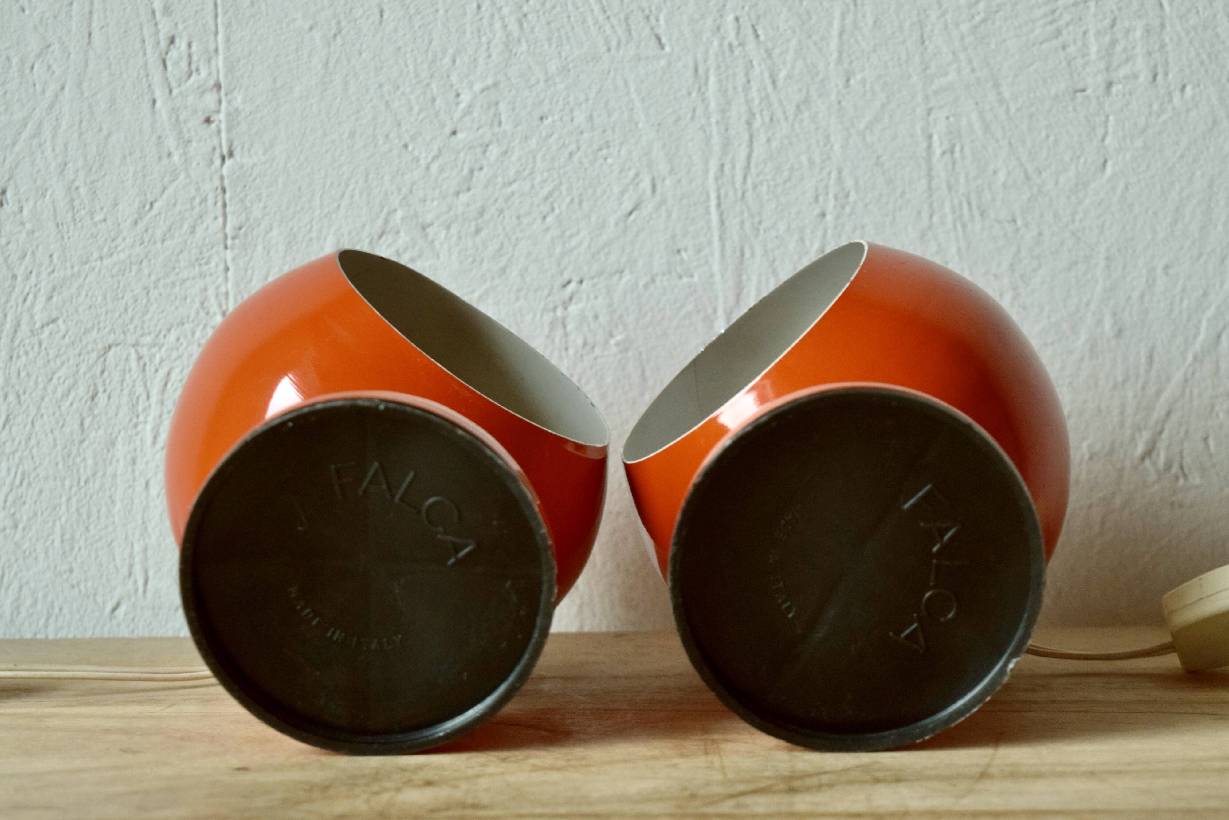 Pair of vintage falca lamps - ball lamps - space age design - made in italy