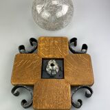 60s 70s wall lamp wall light glass Brutalist Kaiser Leuchten Germany