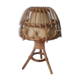Rattan and wicker bedside lamp