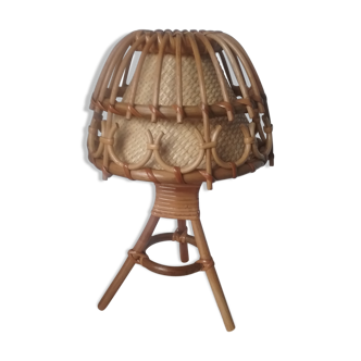 Lampe de chevet en rotin et osier