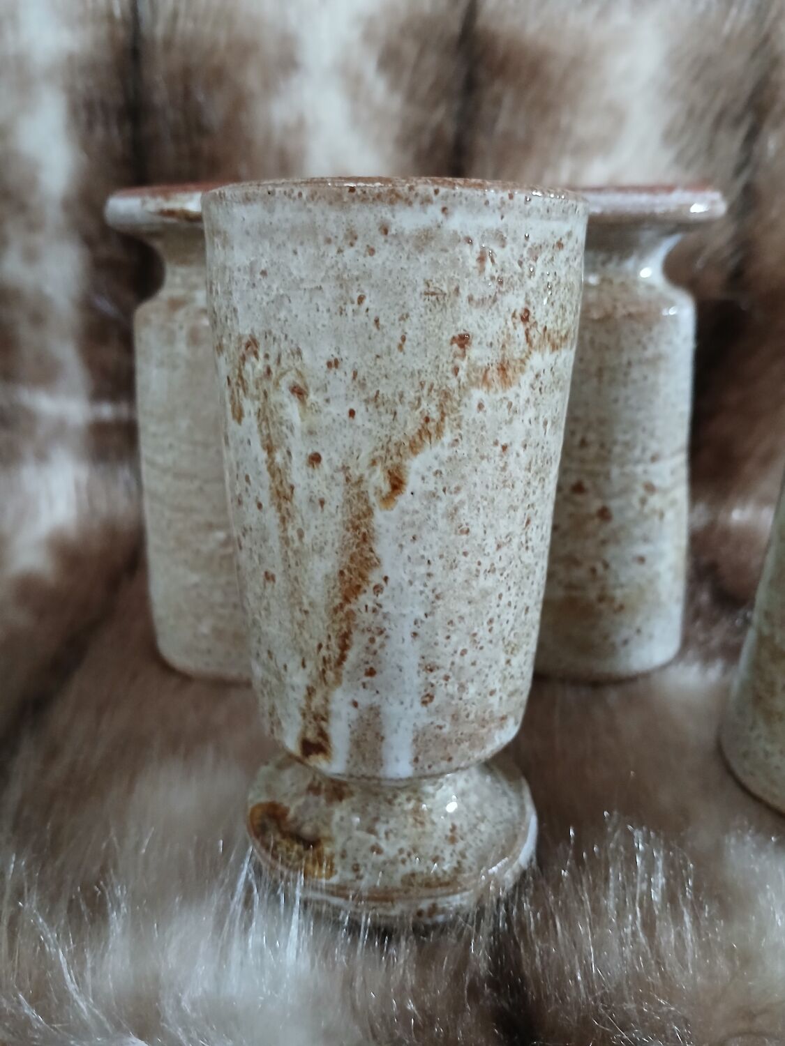 4 old stoneware mugs/mazagrans