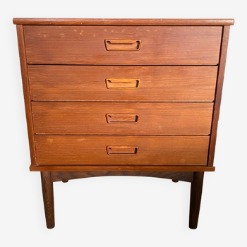 Chest of drawers teak storage furniture and Scandinavian teak veneer 60s