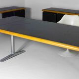 Warren Platner Large Leather Desk by Knoll International, 1973