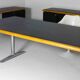 Warren Platner Large Leather Desk by Knoll International, 1973