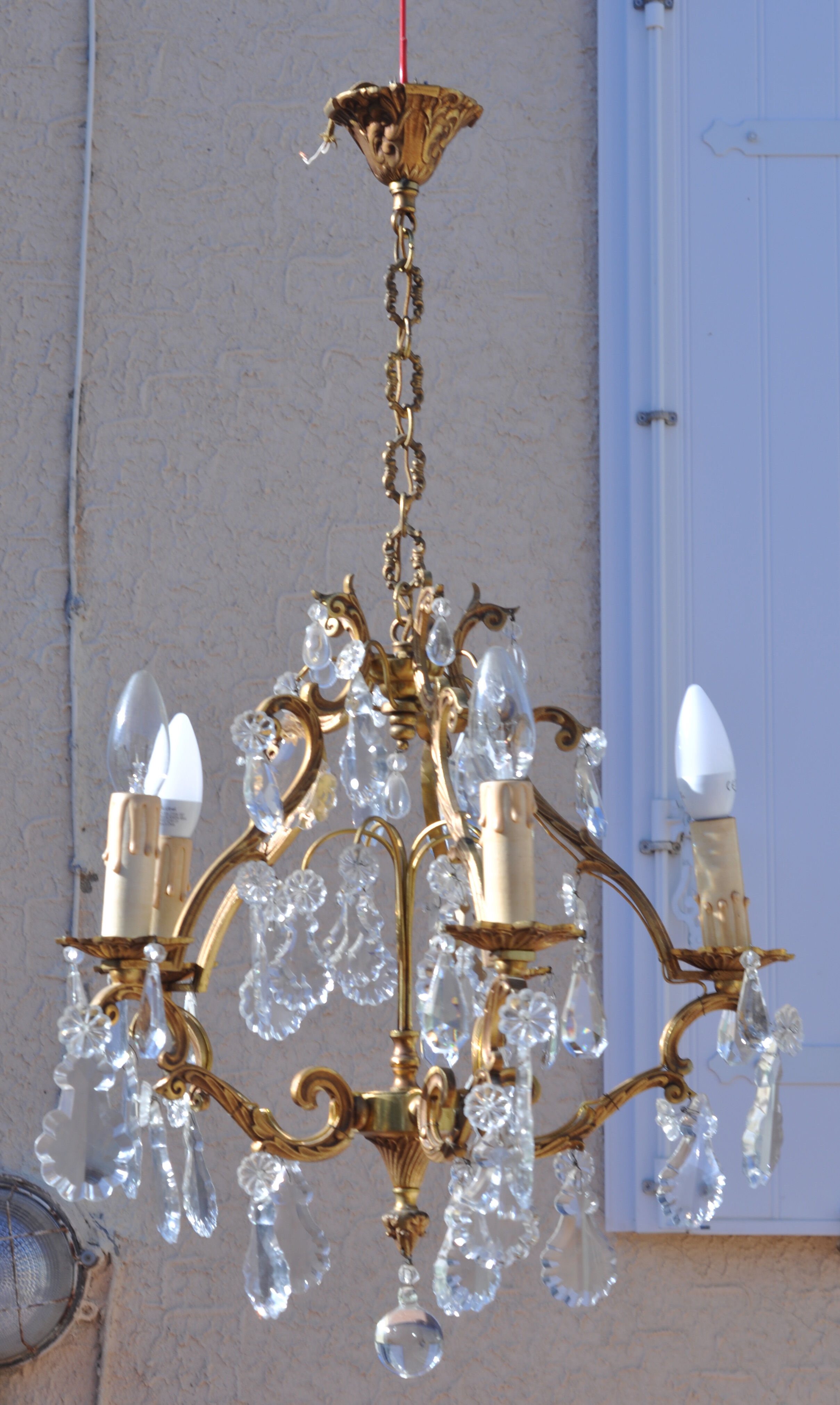 Bronze cage chandelier with grapevines