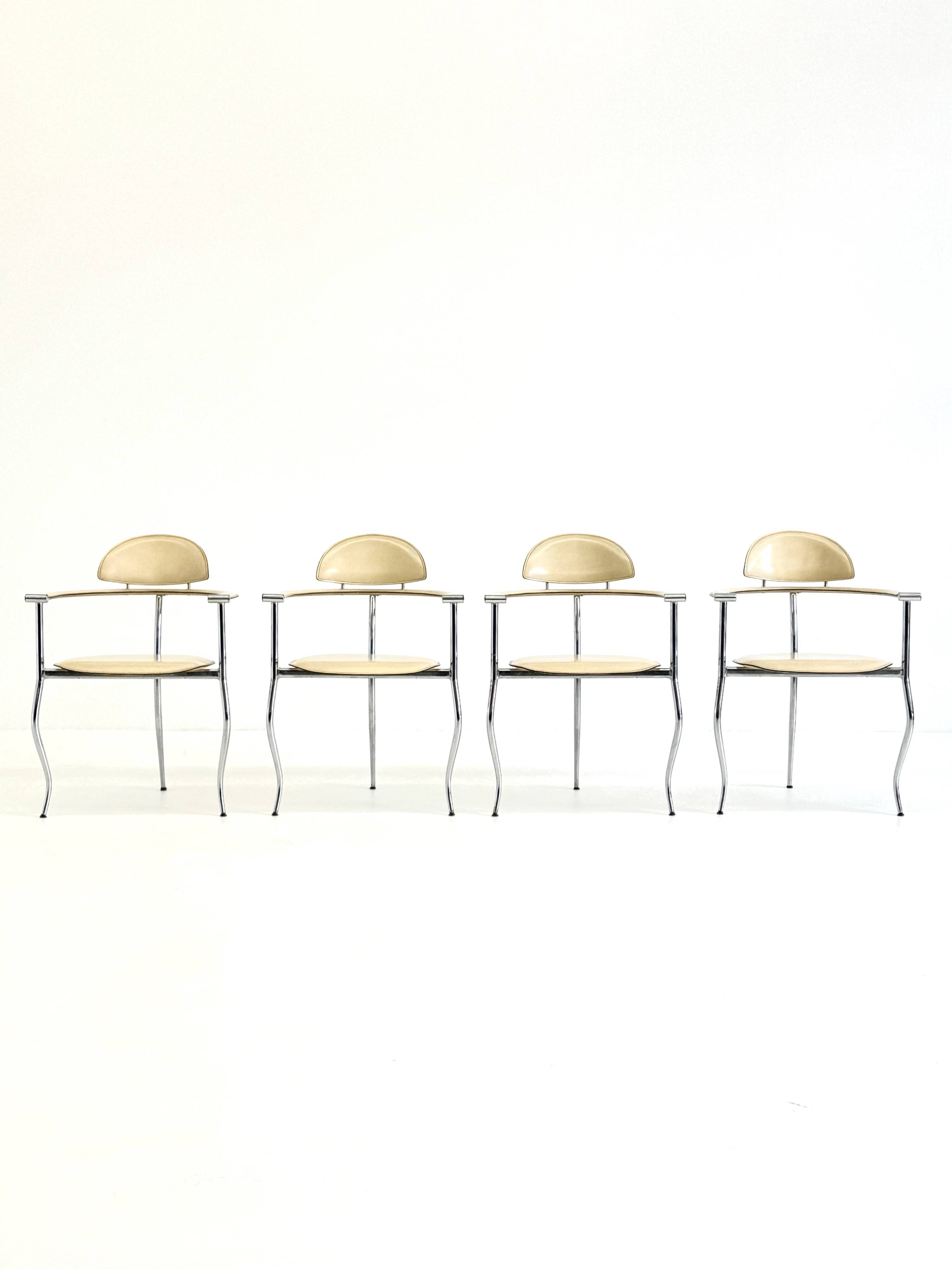 Set of yellow Marilyn Stiletto dining chairs Arrben Italy