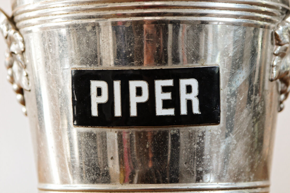 Piper Heidsieck champagne bucket – Silver metal