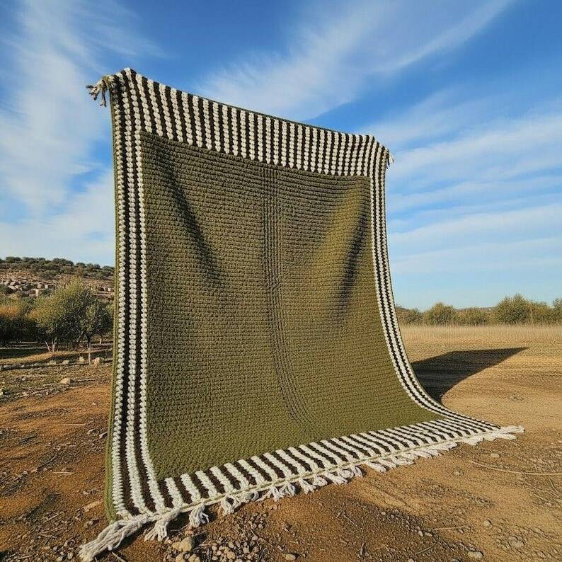 Authentic traditional natural wool beni ourain rug 3/4 m