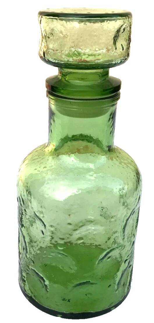 1970s Bubble glass and coloured orangeade jug