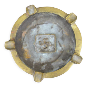 Bronze ashtray decorated with a Basque cross