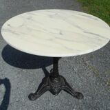large pedestal table bistro table with marble top 90cm