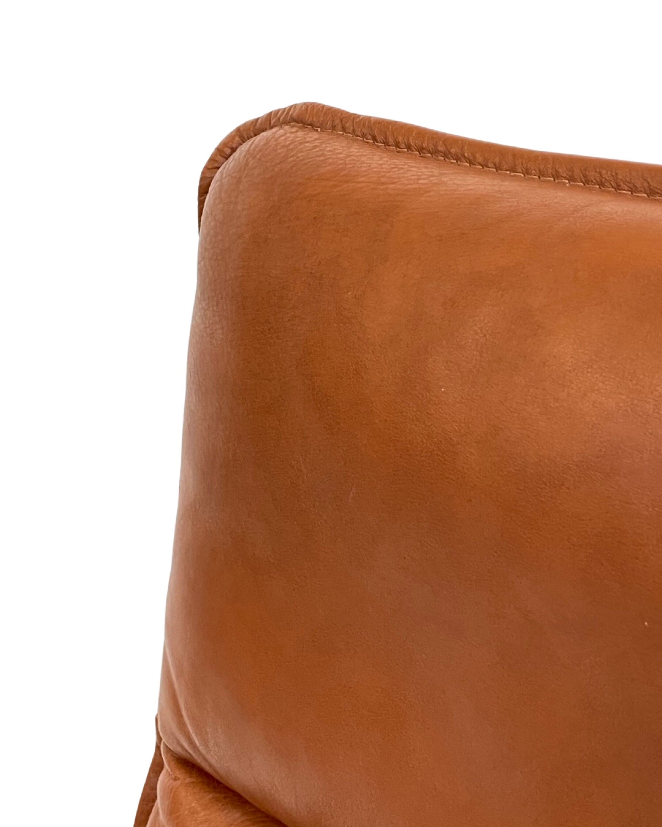 Vintage Danish armchair cognac leather by Stouby