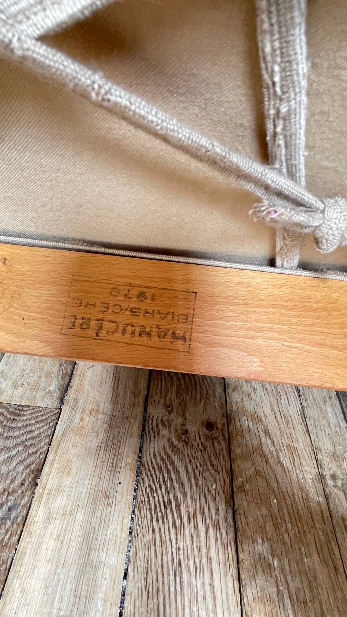 Pair of Manucere armchairs with vintage compass legs