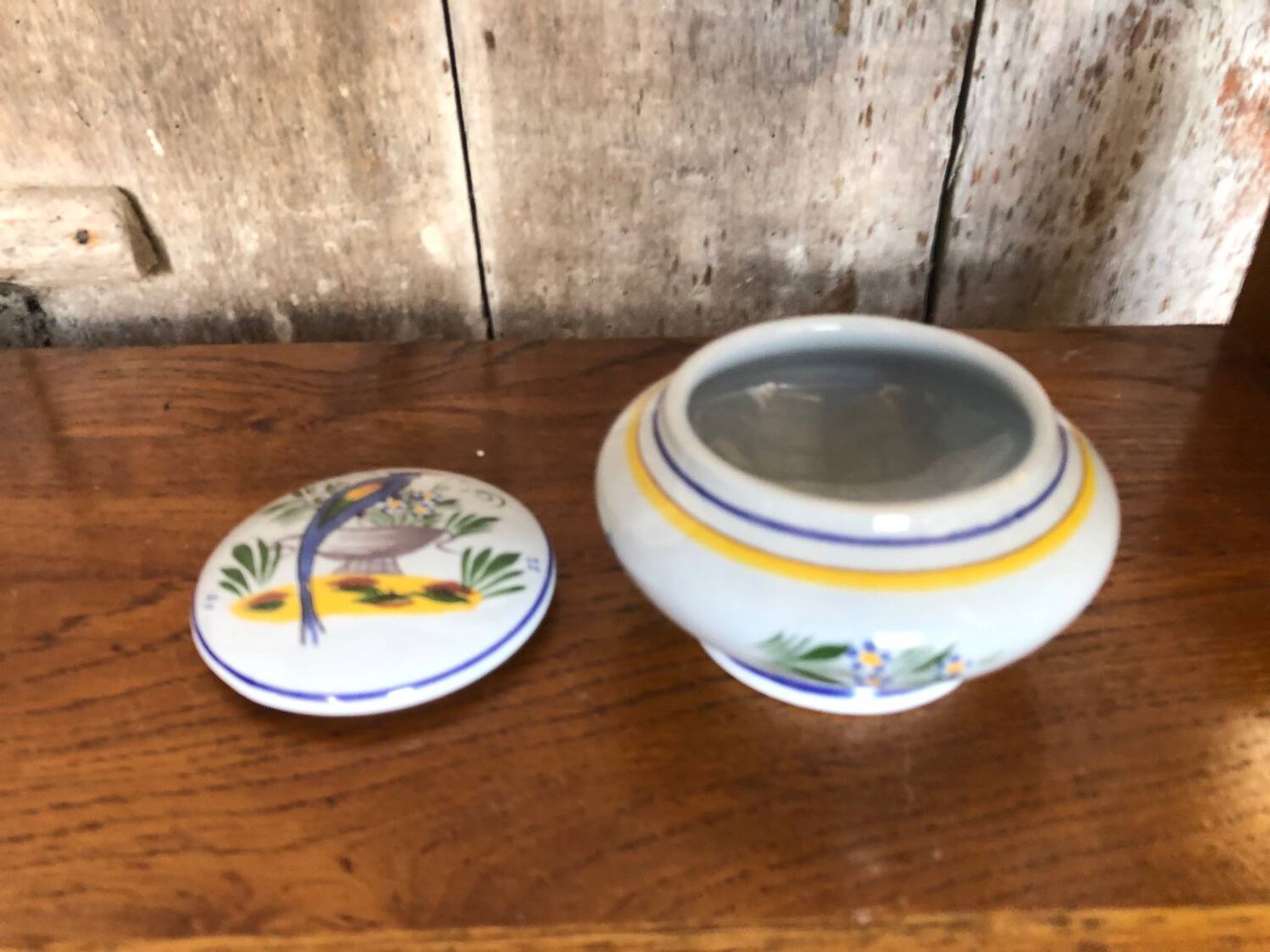 Old quimper henriot ceramic jewelry box decor vintage flowers