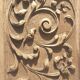 Paire de fronton, bas relief en bois sculpté