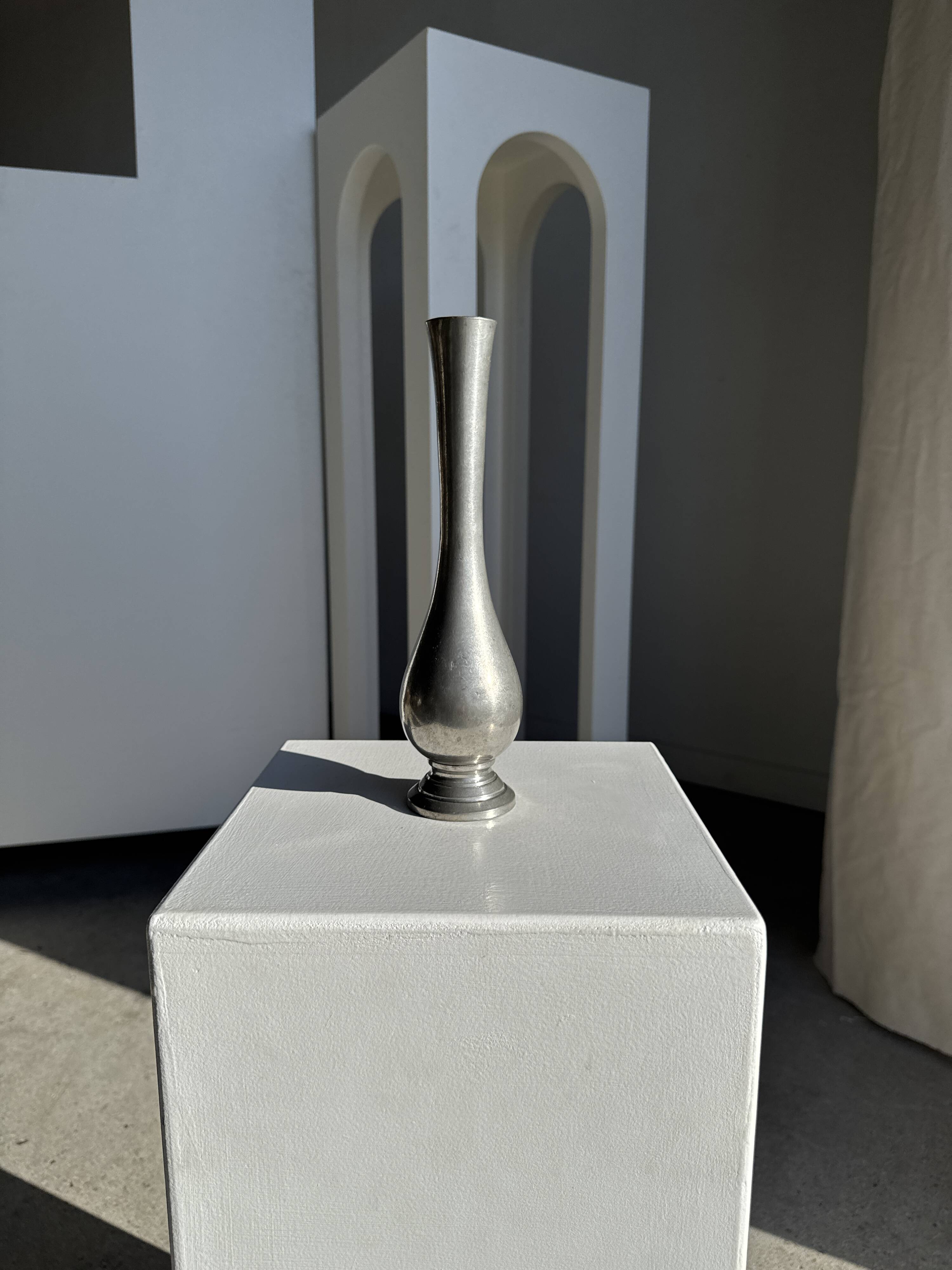 Vintage silver-plated floor vase