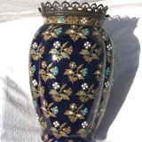Cloisonné enamel vase and Bronze frame by Gien