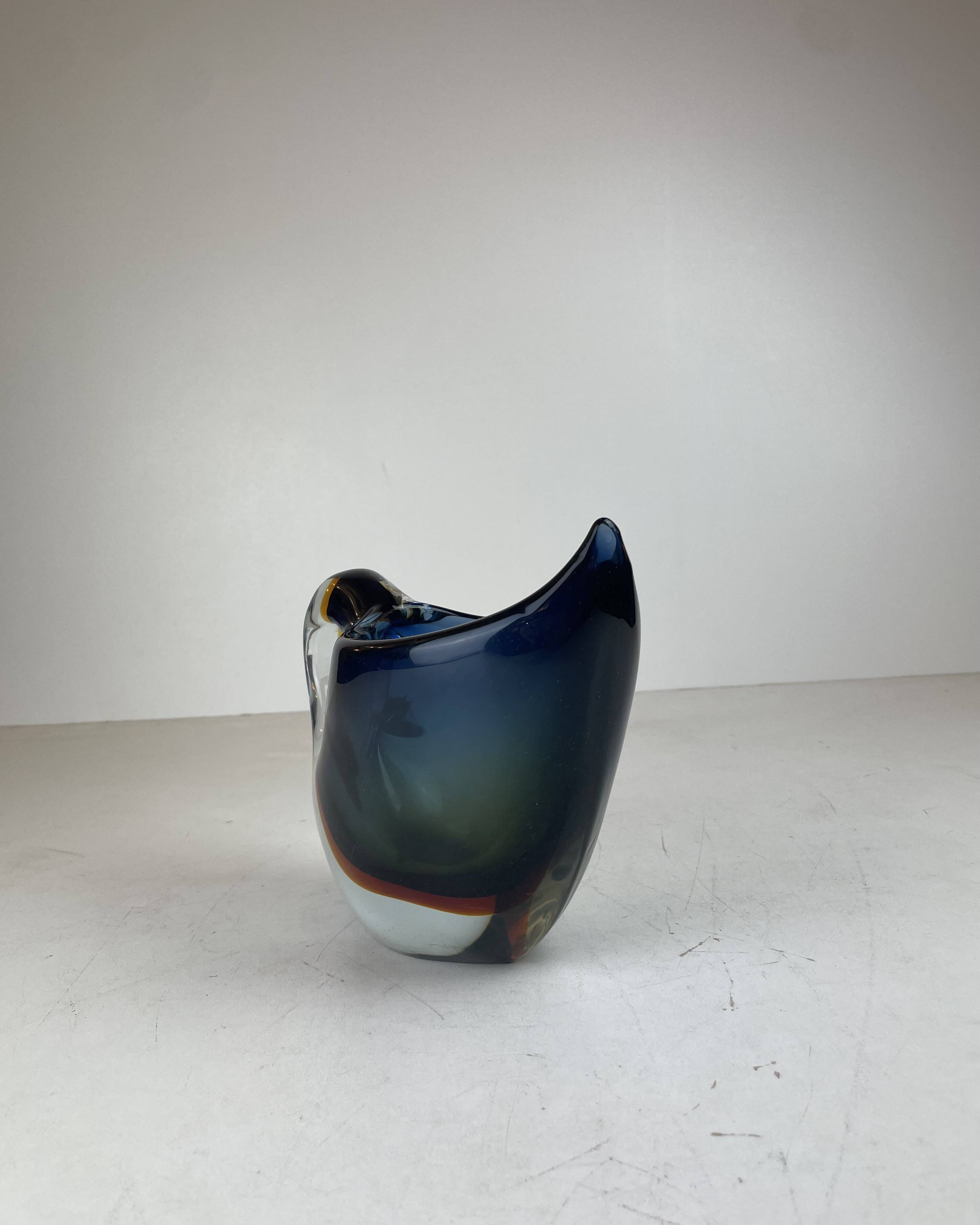 Sommerso Murano Glass Vase, att. to Flavio Poli for Seguso Vetri d’Arte, It