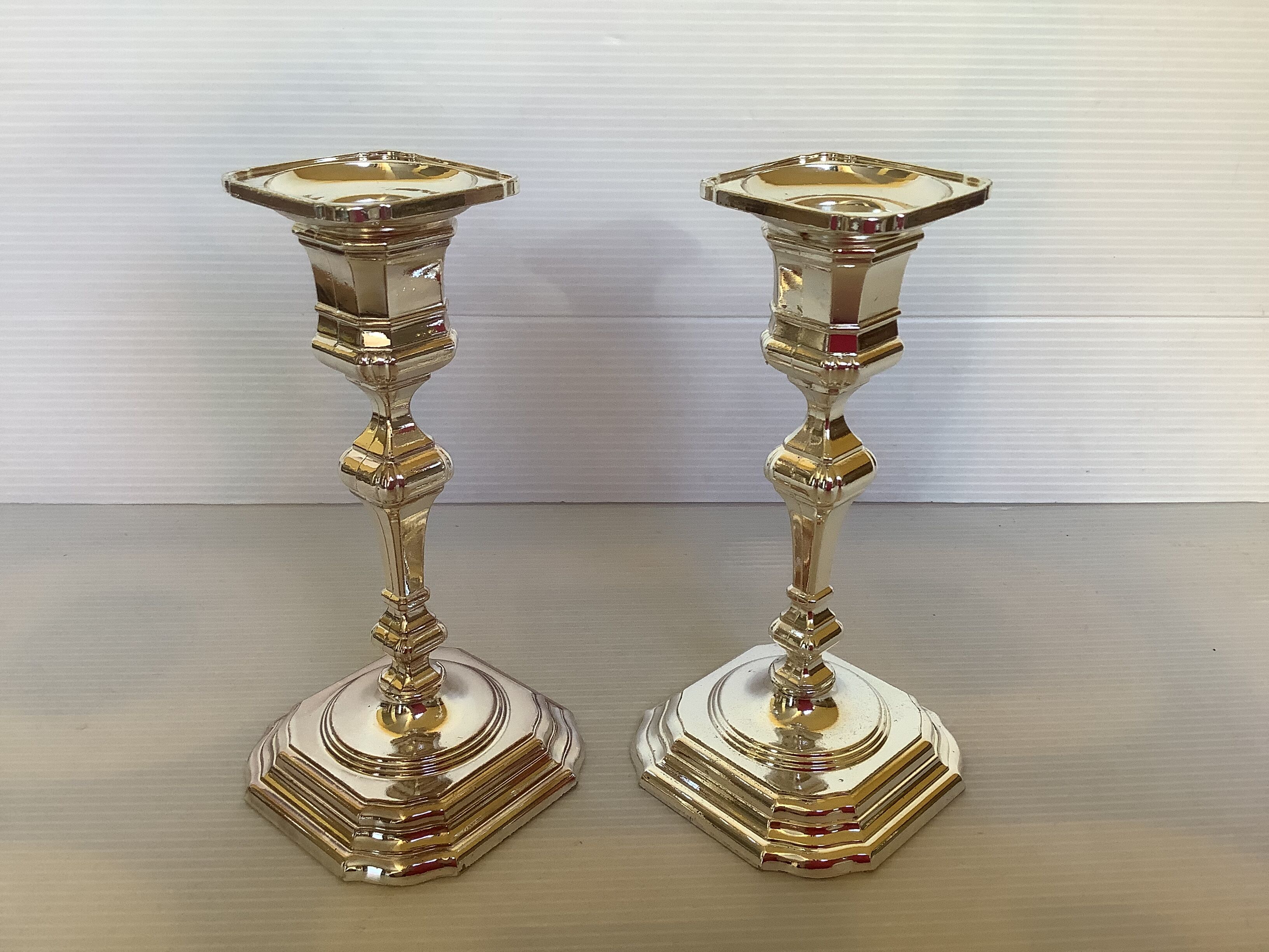 Pair of candlesticks silver metal W Germany