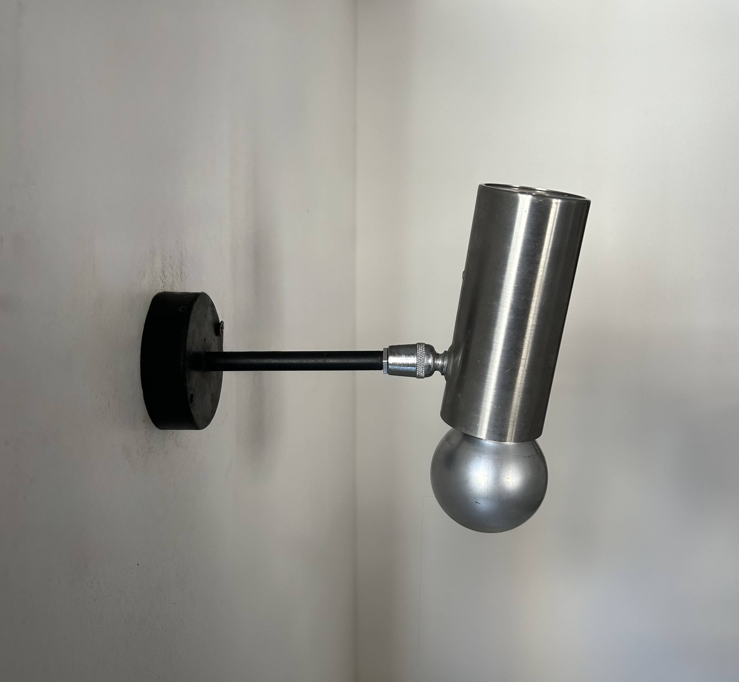 Vintage adjustable wall lamp, chrome, France 1970