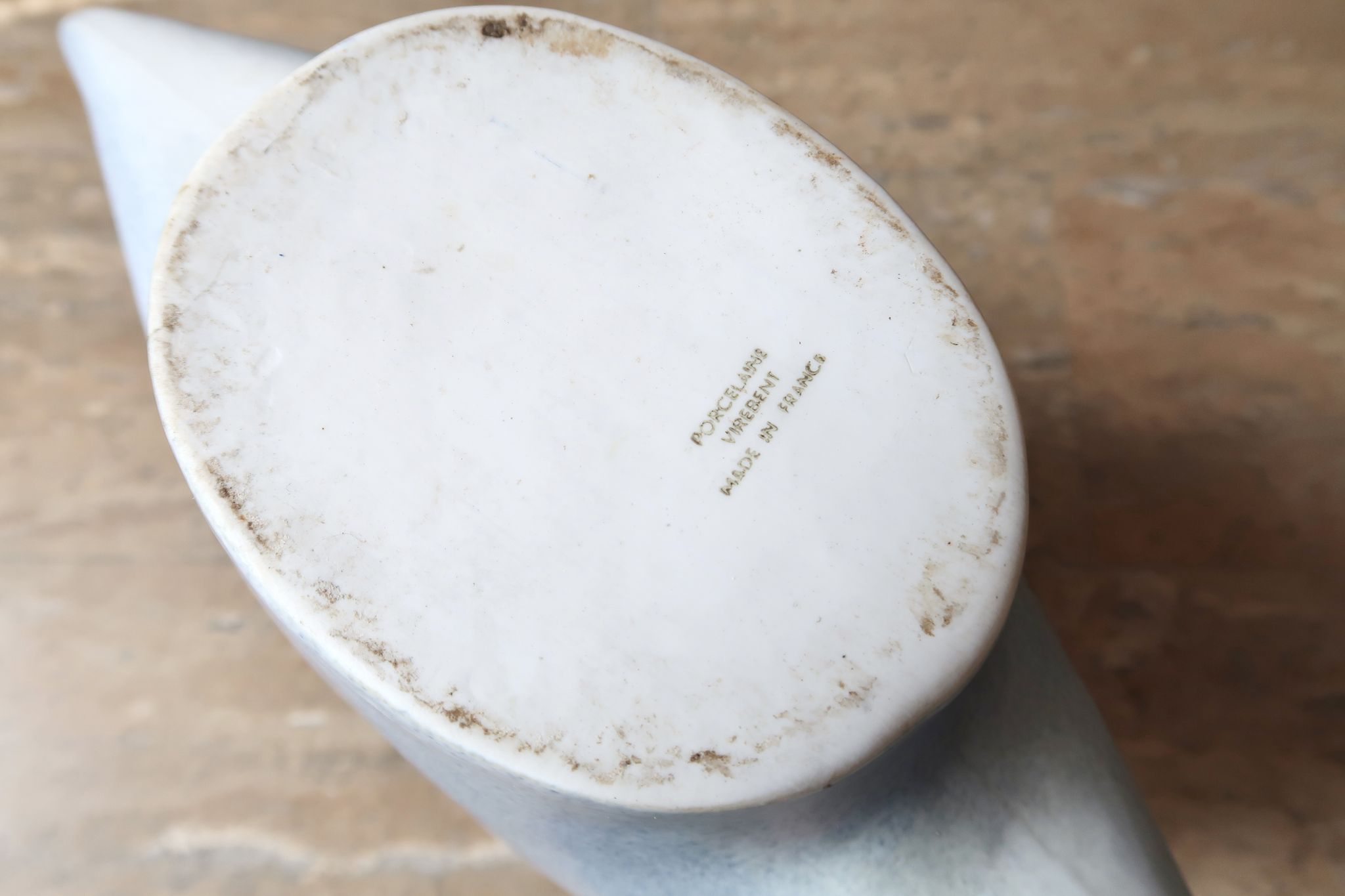 Vase de Yves Mohy en porcelaine Virebent, années 70