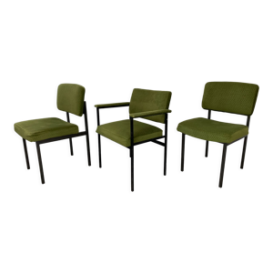 3 chaises années 50 métal et