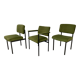 3 chairs 50s metal and green velvet ideal vintage style desk