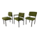 3 chairs 50s metal and green velvet ideal vintage style desk