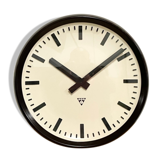 Industrial Bakelite Factory Wall Clock from Pragotron, 1960s