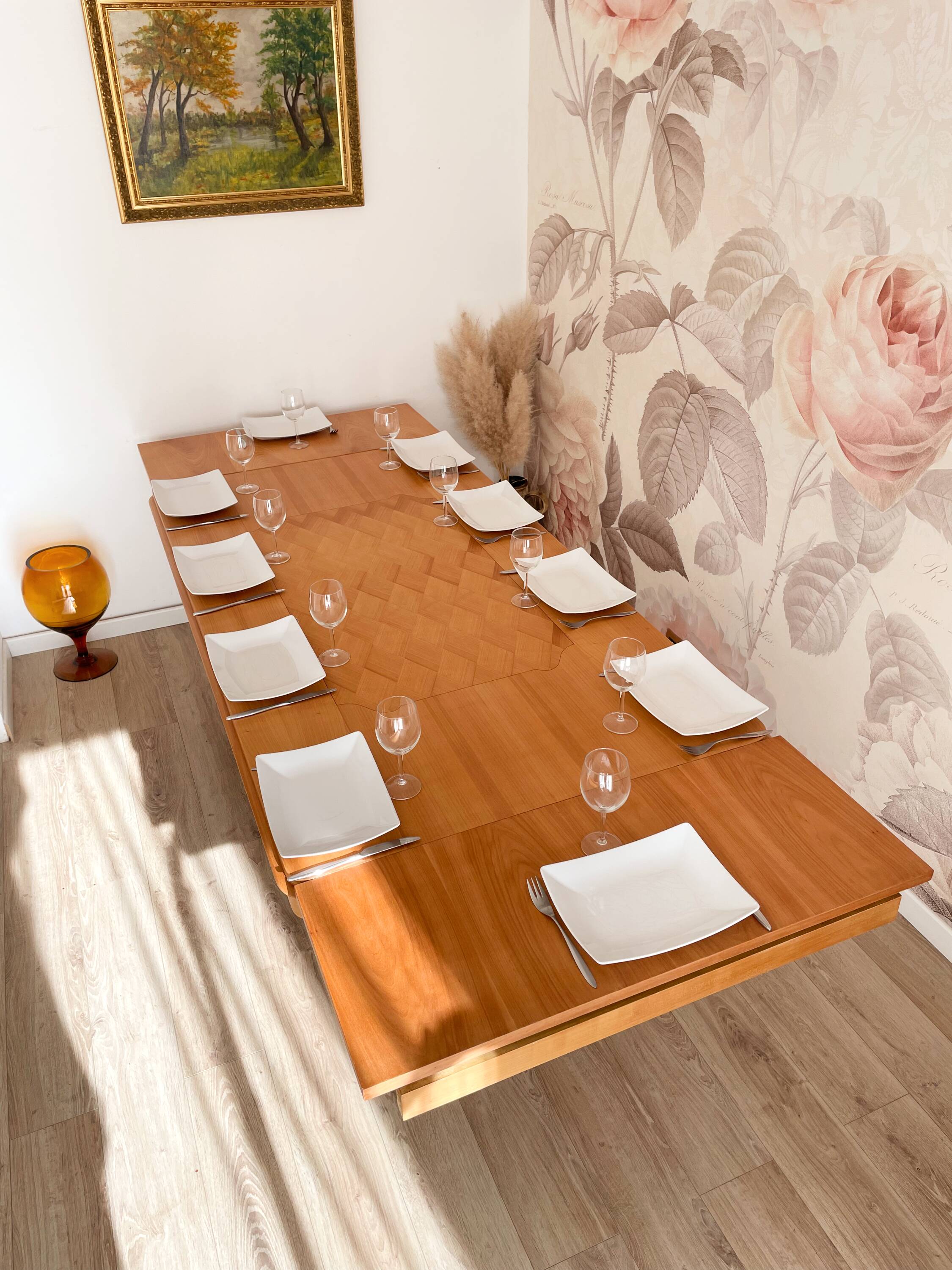 Table à manger des années 40/50 et ses rallonges