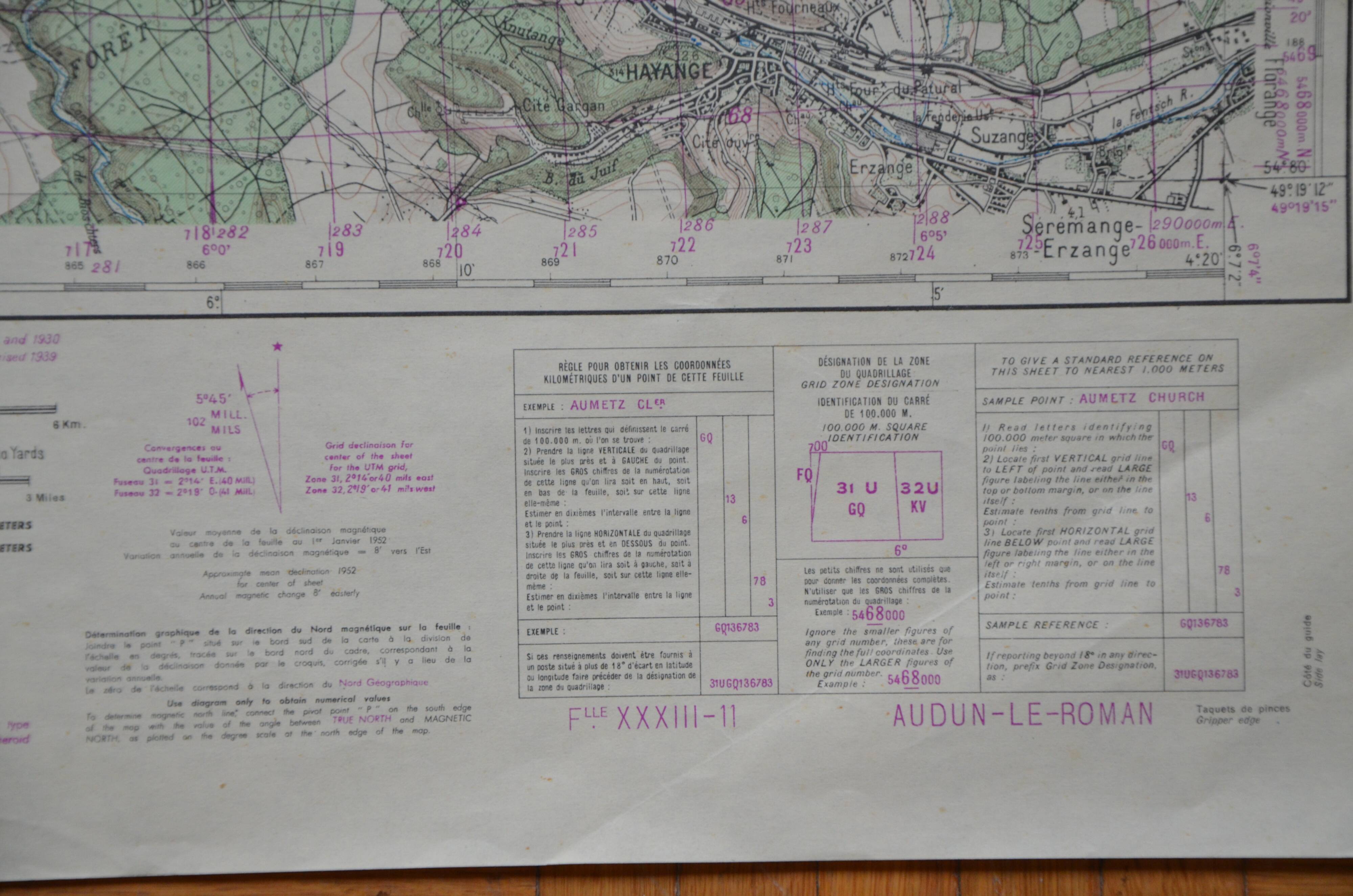 Vintage map of Audun-le-Roman