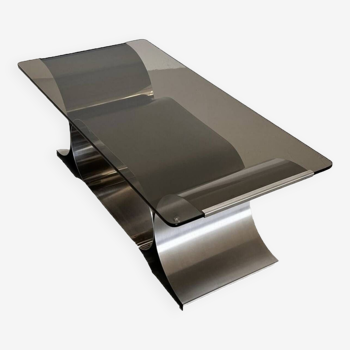 Stainless steel 70's coffee table