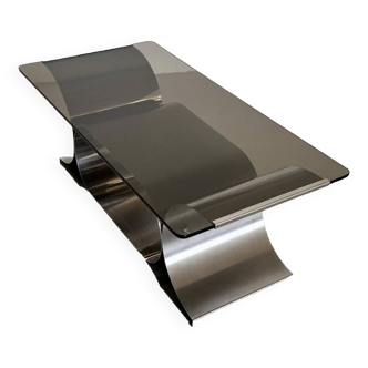 Stainless steel 70's coffee table